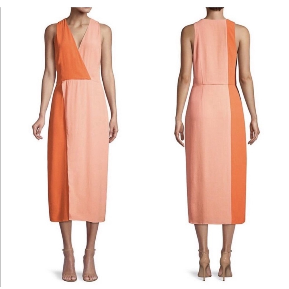 EQUIPMENT FEMME GALANE DRESS IN CANYON SUN ORANGE RUST